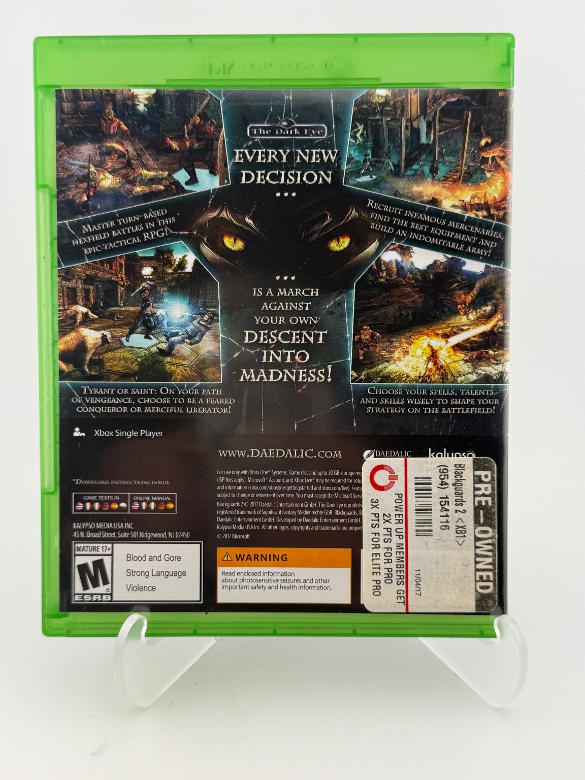 Blackguards 2 Limited Day One Xbox One Video Game Tactical RPG