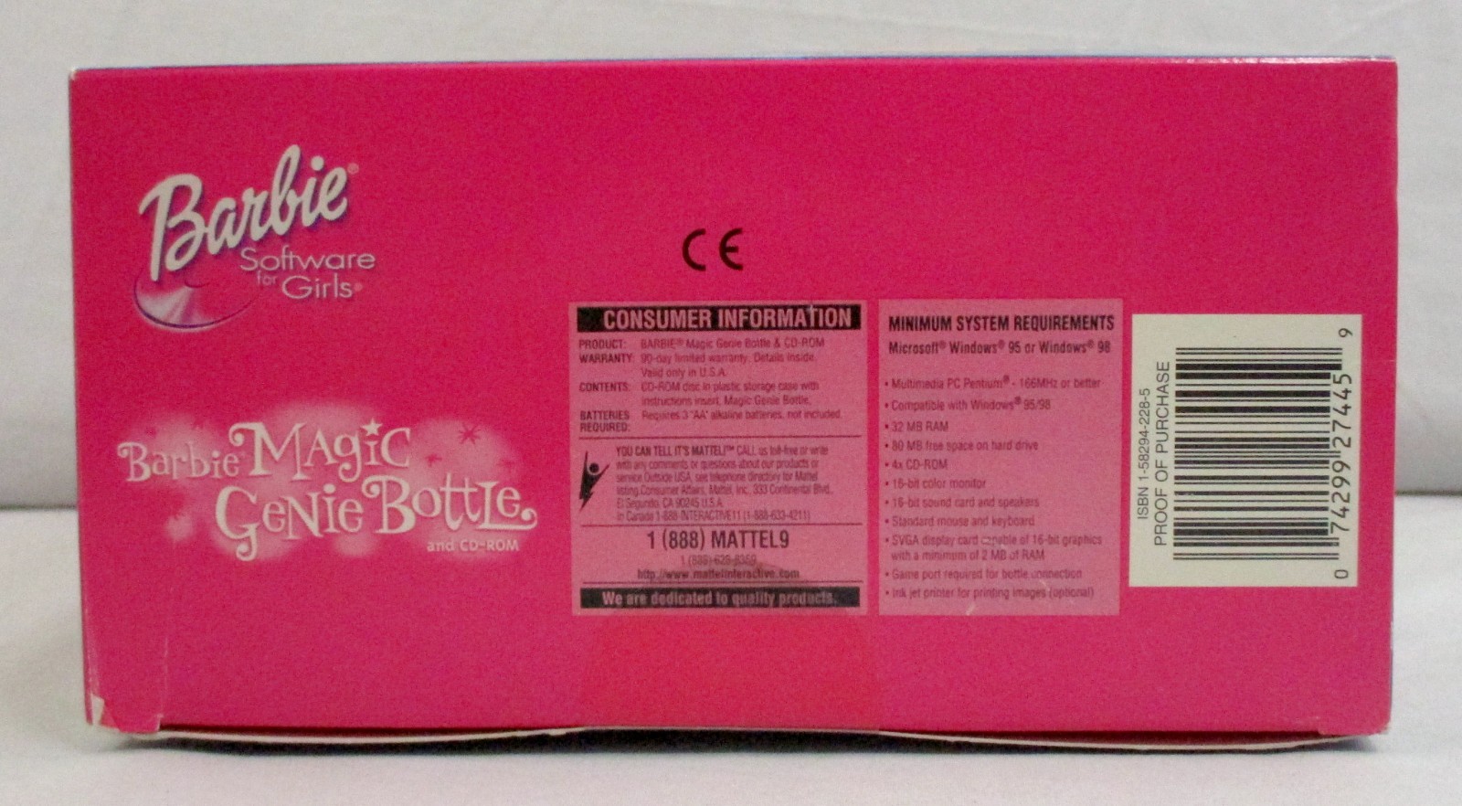 Barbie Magic Genie Bottle Computer Game PC CD-ROM Mattel 2000 NEW SEALED