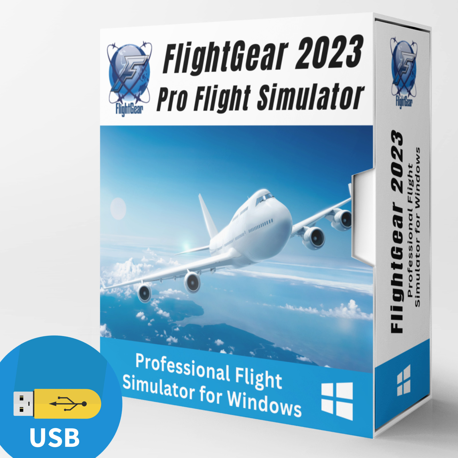 Flight Gear 2023 – Professional Flight Simulator For Windows PC / Laptop on USB