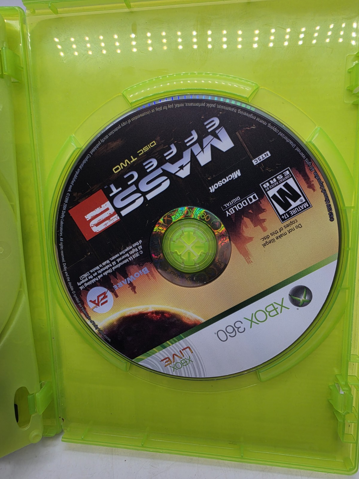 Mass Effect 2 (Xbox 360) White Label CIB COMPLETE Mint Tested Working
