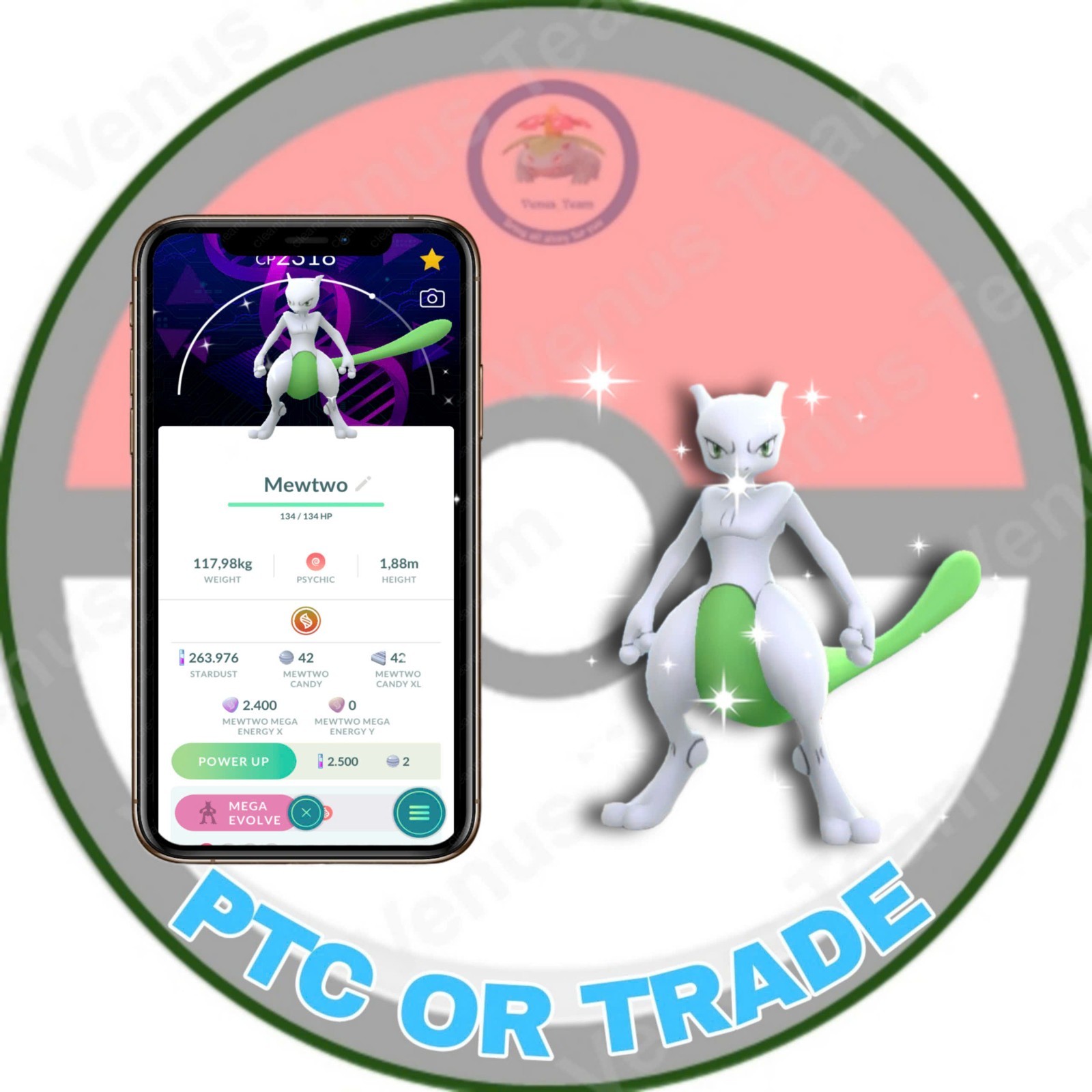Pokémon Go ✨ Shiny Mewtwo Background Go Fest 2026 ✨ PTC OR Trade
