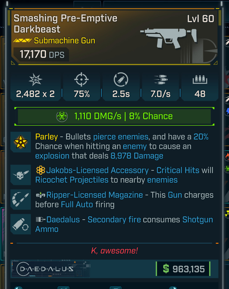 Borderlands 4 ⭐ DARKBEAST SMG⭐CORROSIVE ⭐JAKOBS⭐RIPPER⭐SHOTGUN AMMO