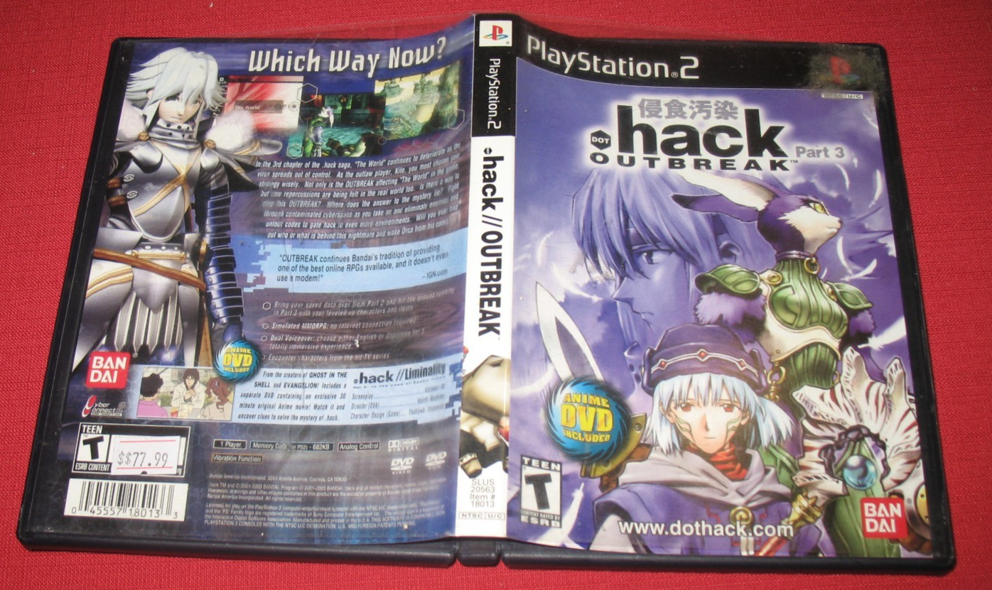 Playstation 2 PS2 / DOT .Hack Part 3: Outbreak / Tested & Working / CIB + DVD