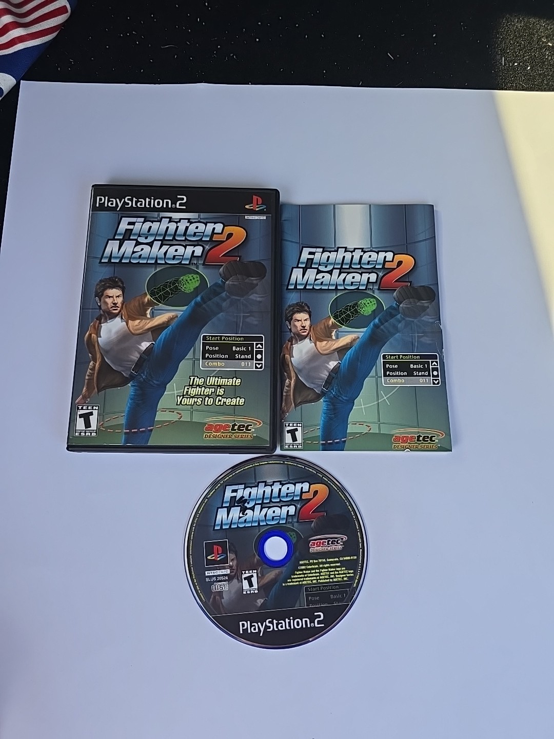 Fighter Maker 2 (Sony PlayStation 2, 2002) PS2 Fighting Game Agetec CIB Tested