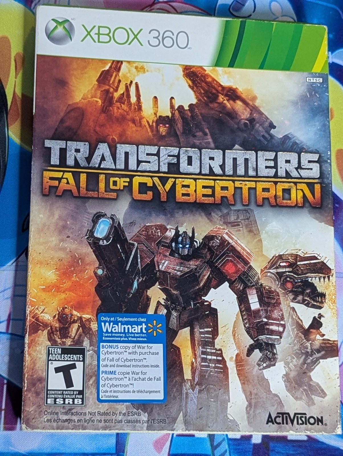 Transformers: Fall of Cybertron (Xbox 360) Complete in box W/Walmart Slipcover