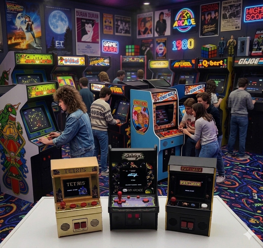 Bandai Namco Mini Arcade Pac-Man Galaga Tetris Handheld Retro Game 40th Anniv