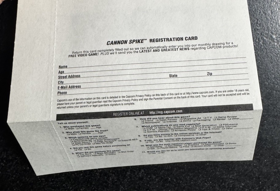 Cannon Spike (Dreamcast, 2000 Capcom) Complete CIB Manual Reg Card