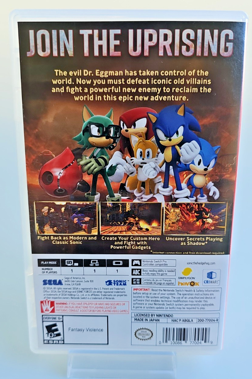 Sonic Forces : Bonus Edition (includes joycon skins) Nintendo Switch CLEAN WORKS