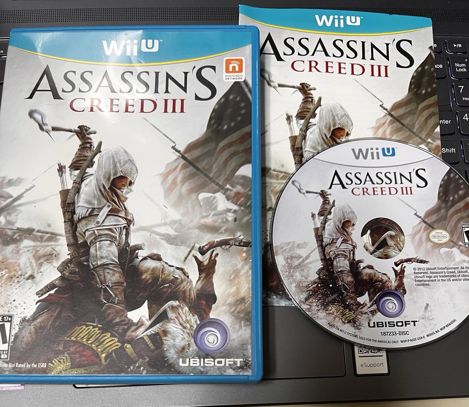 Assassins Creed III Nintendo Wii U Ubisoft Action Game with Manual