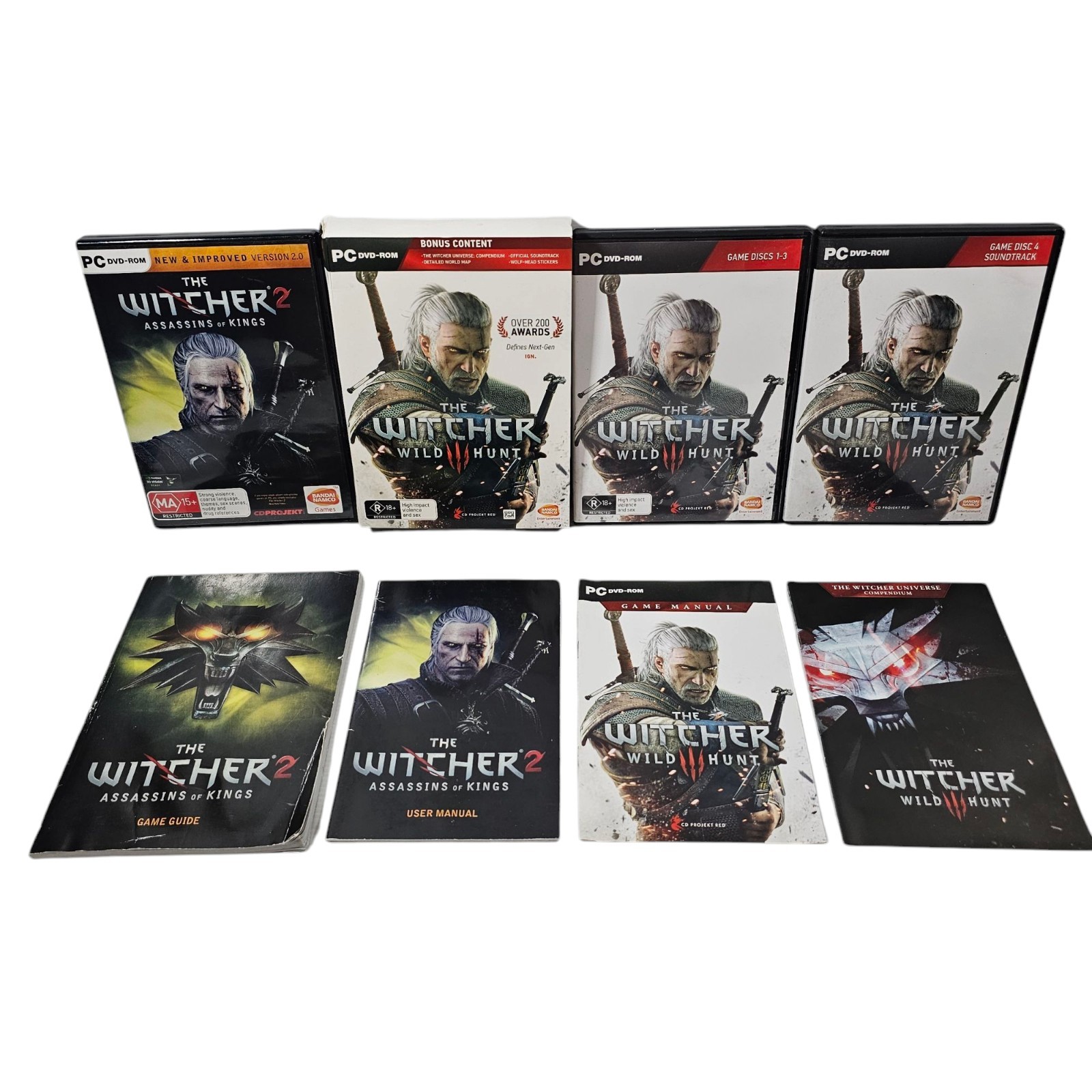 The Witcher 2: Assassins Of Kings & 3 Wild Hunt PC DVD game + Soundtrack R18+