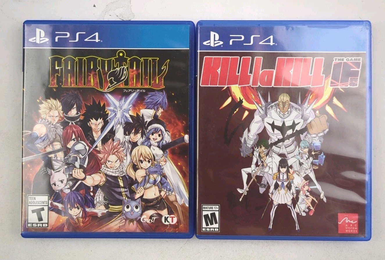 Kill La Kill If & Fairy Tail PS4 PlayStation 4 2 Game Anime Bundle Lot CIB RARE