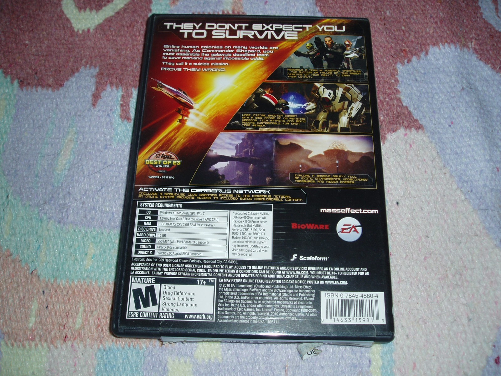 MASS EFFECT 2 PC DVD EA BIOWARE GAMES – DVD COMPATIBLE INTERNET REQUIRED