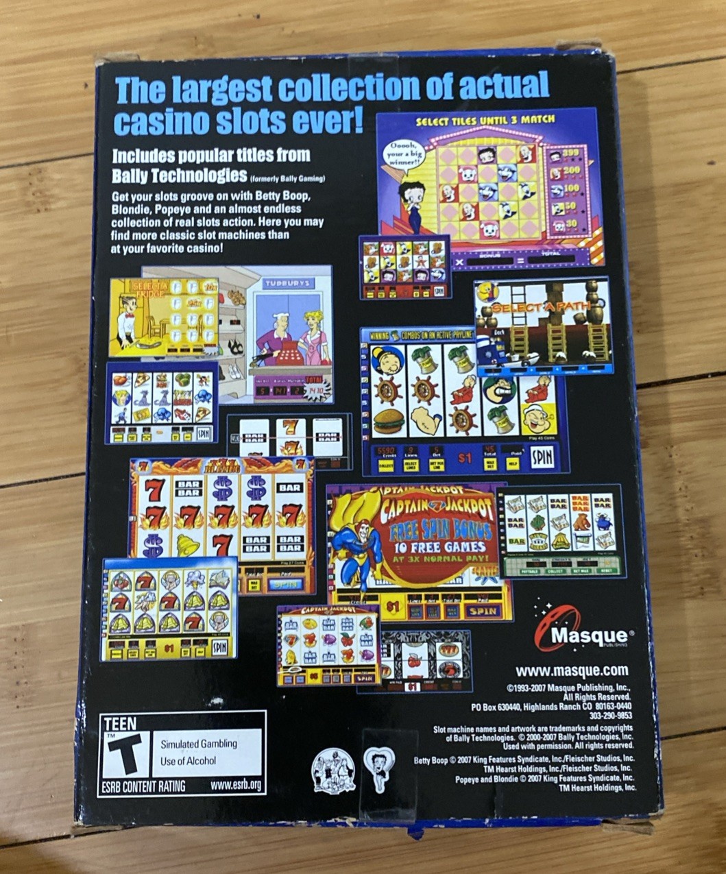 Slots Triple Play (Windows/Mac, 2007) Bally Masque Betty Boop Popeye Video Slots