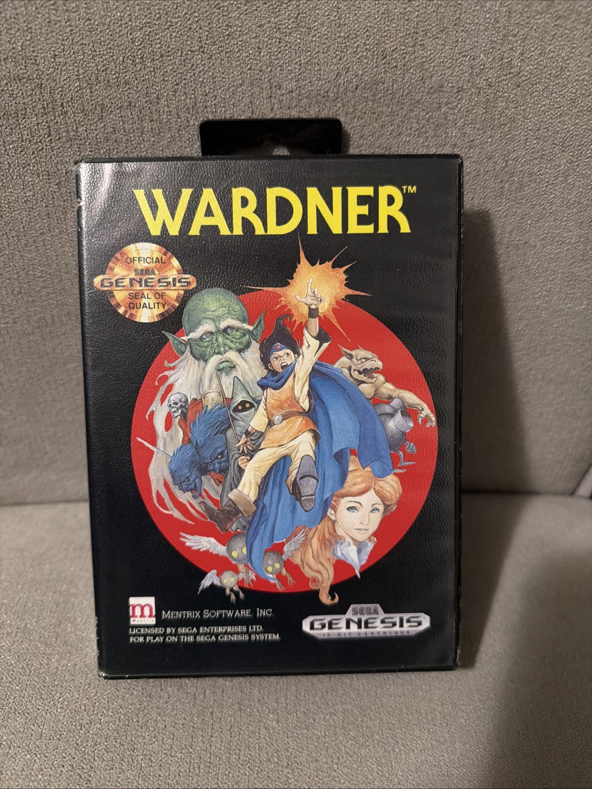 WARDNER – Rare 1991 Sega Genesis Mentrix Video Game – COMPLETE in Original Case!