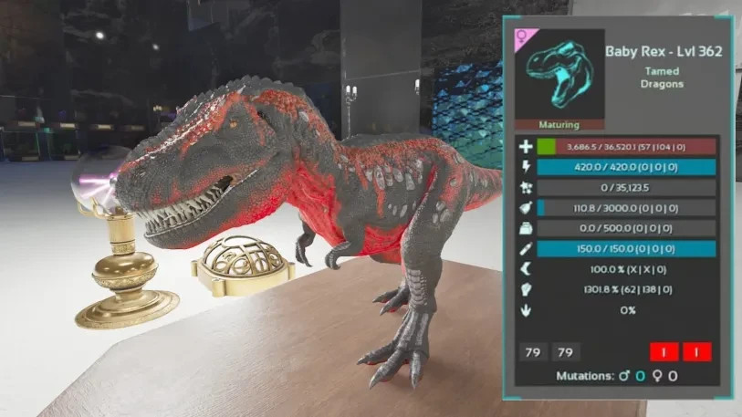 🔥ARK Survival Ascended OFFICIAL PVE – PAIR ADULT DINOS DEADPOOL TOP STATS