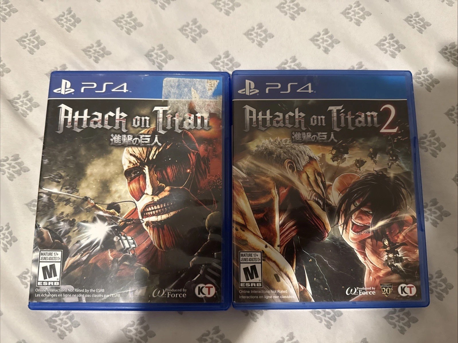 Attack on Titan 1 & 2 PlayStation 4 PS4 2 Game Bundle Lot Complete In Box CIB