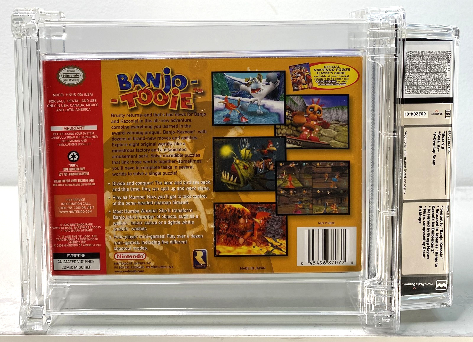 Banjo-Tooie Nintendo 64 N64 New 2001 Sealed WATA Graded 9.8 A++ TOP POP 1 OF ONE