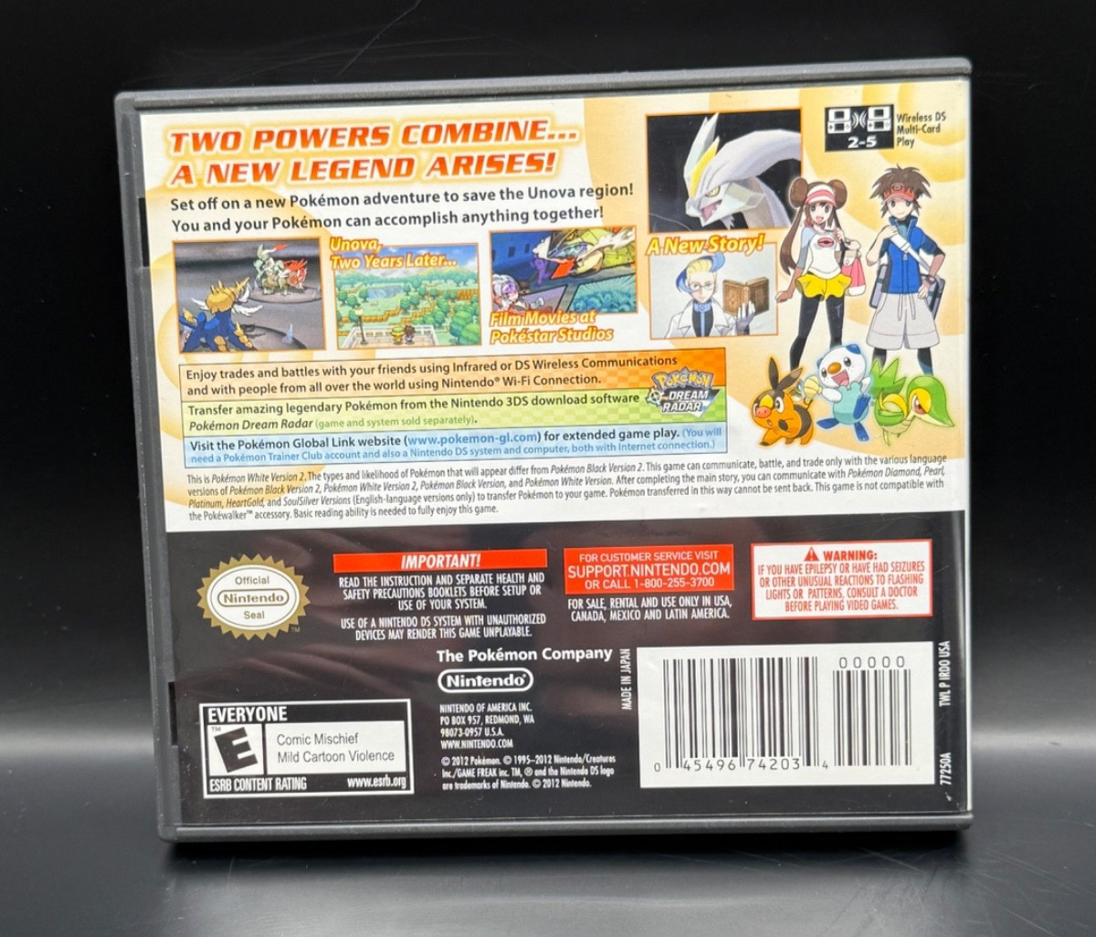 Pokemon: White Version 2 (Nintendo DS, 2012) CIB Case Manual Cart, Case Scuffs