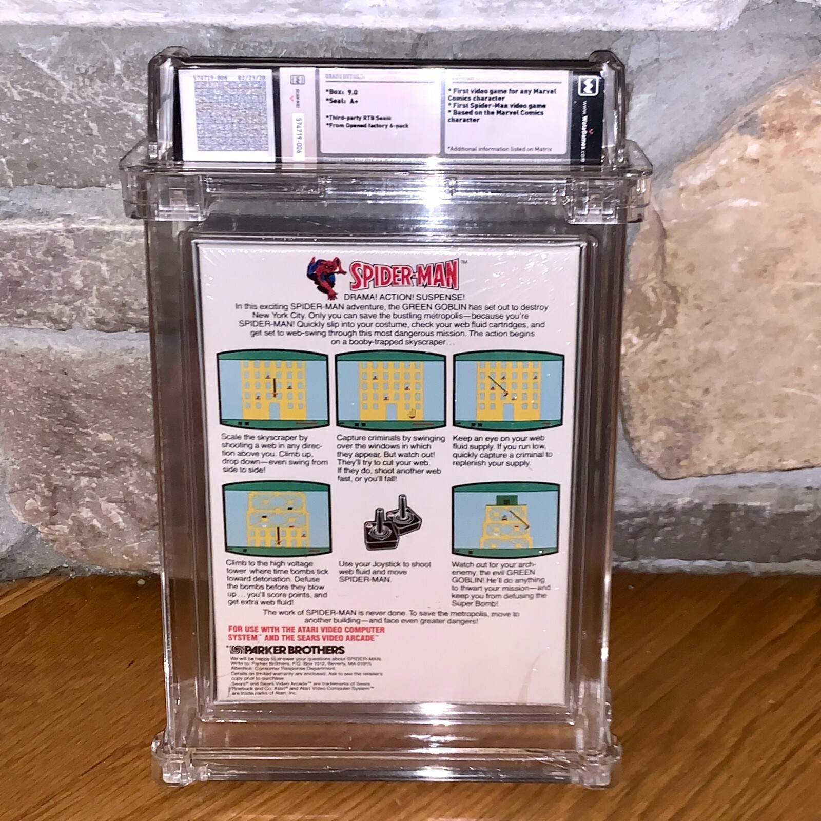 New Atari 2600 Spiderman WATA 9.0 Factory Sealed 1982 Spider-Man A+ Seal