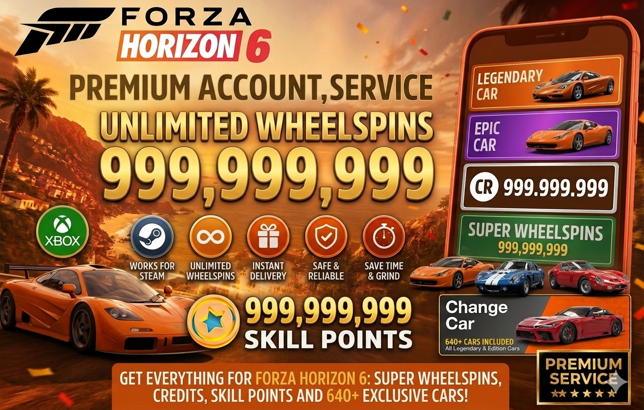 Forza Horizon 6 Unlimited Wheelspins 999,999,999 ALL 640+ CARS XBOX & PC STEAM