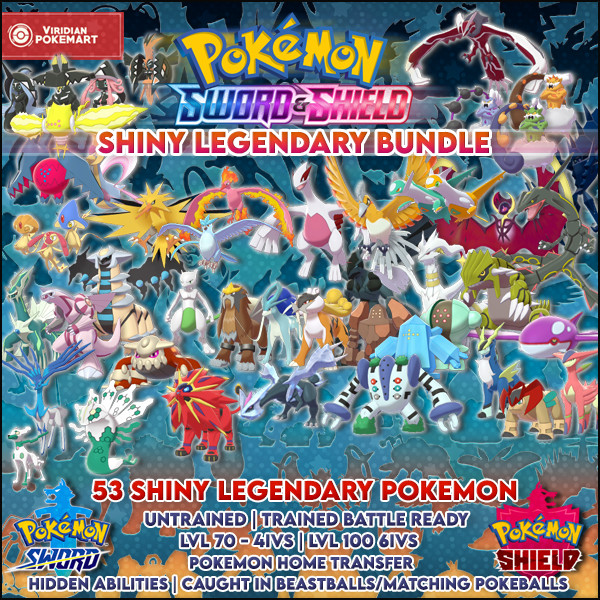 Shiny Legends Bundle | Pokemon Sword & Shield | Legit | 6IVS | Hidden Abilities