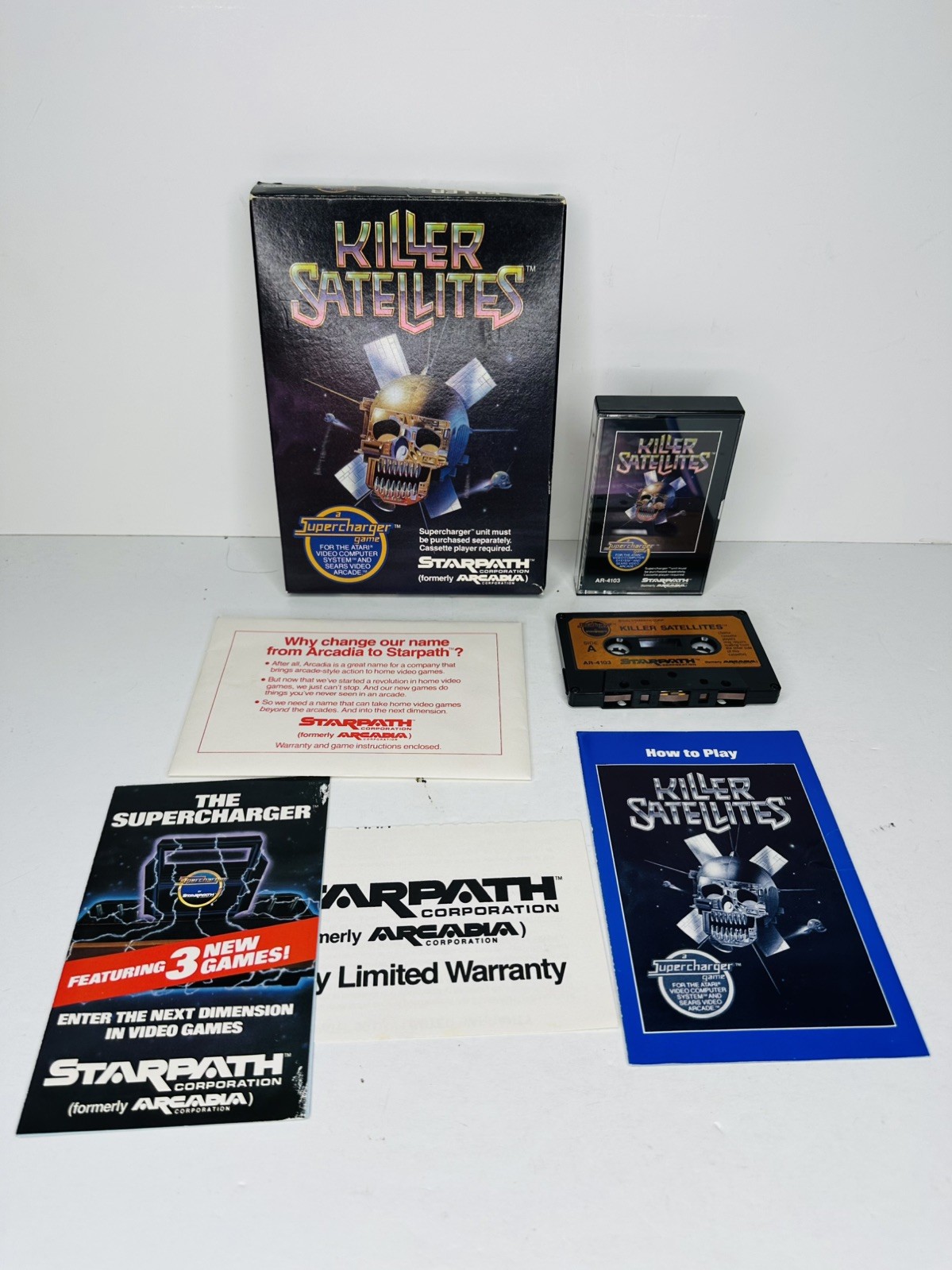 Vintage Killer Satellites Atari/Sears SuperCharger Starpath Video Game