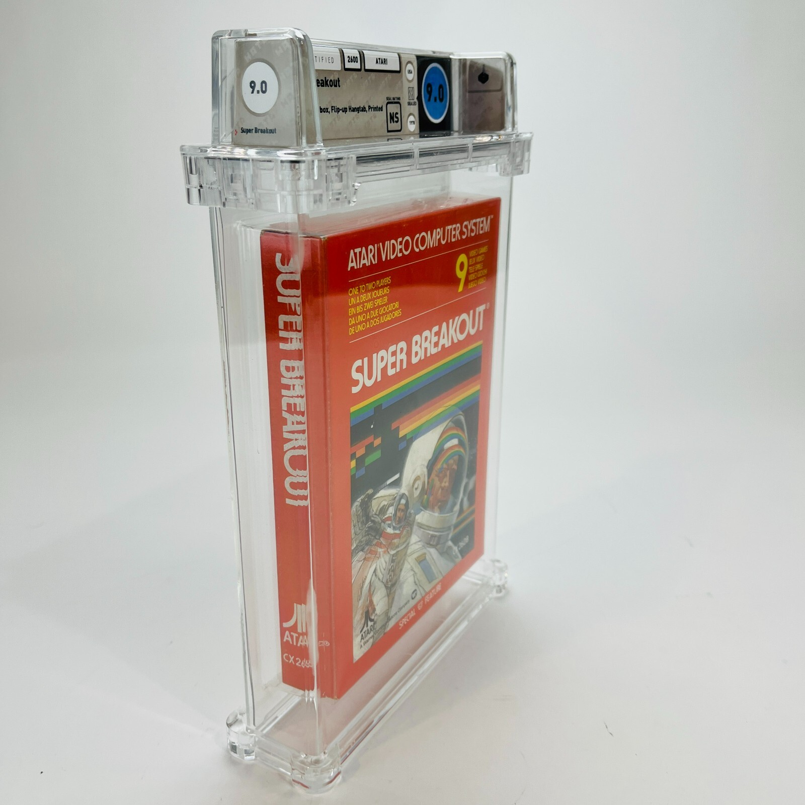 Super Breakout – Atari 2600, 1981 Orange Box w/Hangtab Sealed NEW!! WATA 9.0 NS