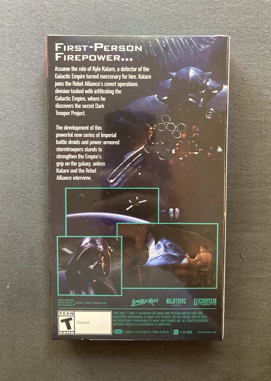 Star Wars Dark Forces Remaster (Switch) LRG VHS Edition – Limited Run Games NEW