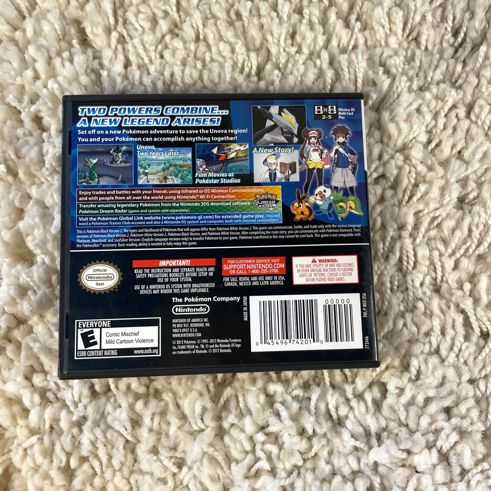 Pokémon Black Version 2 (Nintendo DS, 2012) Authentic Complete in Box CIB Tested
