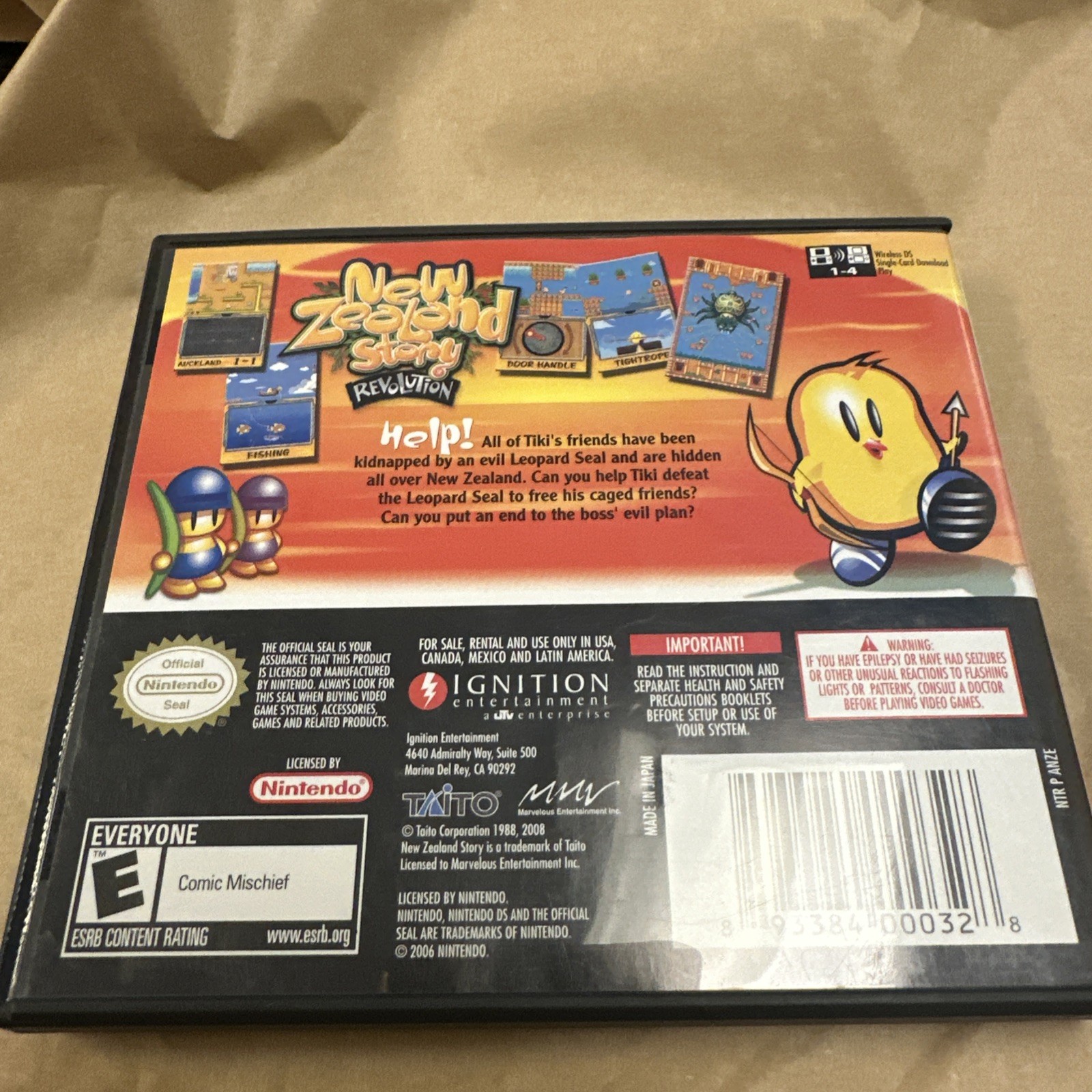 New Zealand Story Revolution Nintendo DS Complete W/ Manual & Poster CIB Mint