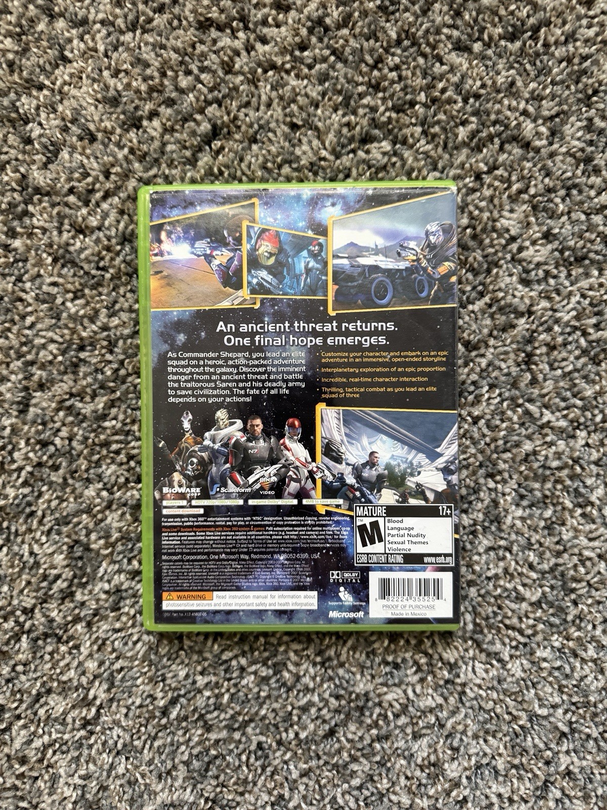 Mass Effect Xbox 360 Tested BioWare RPG N7 Xbox One Series X Shepard