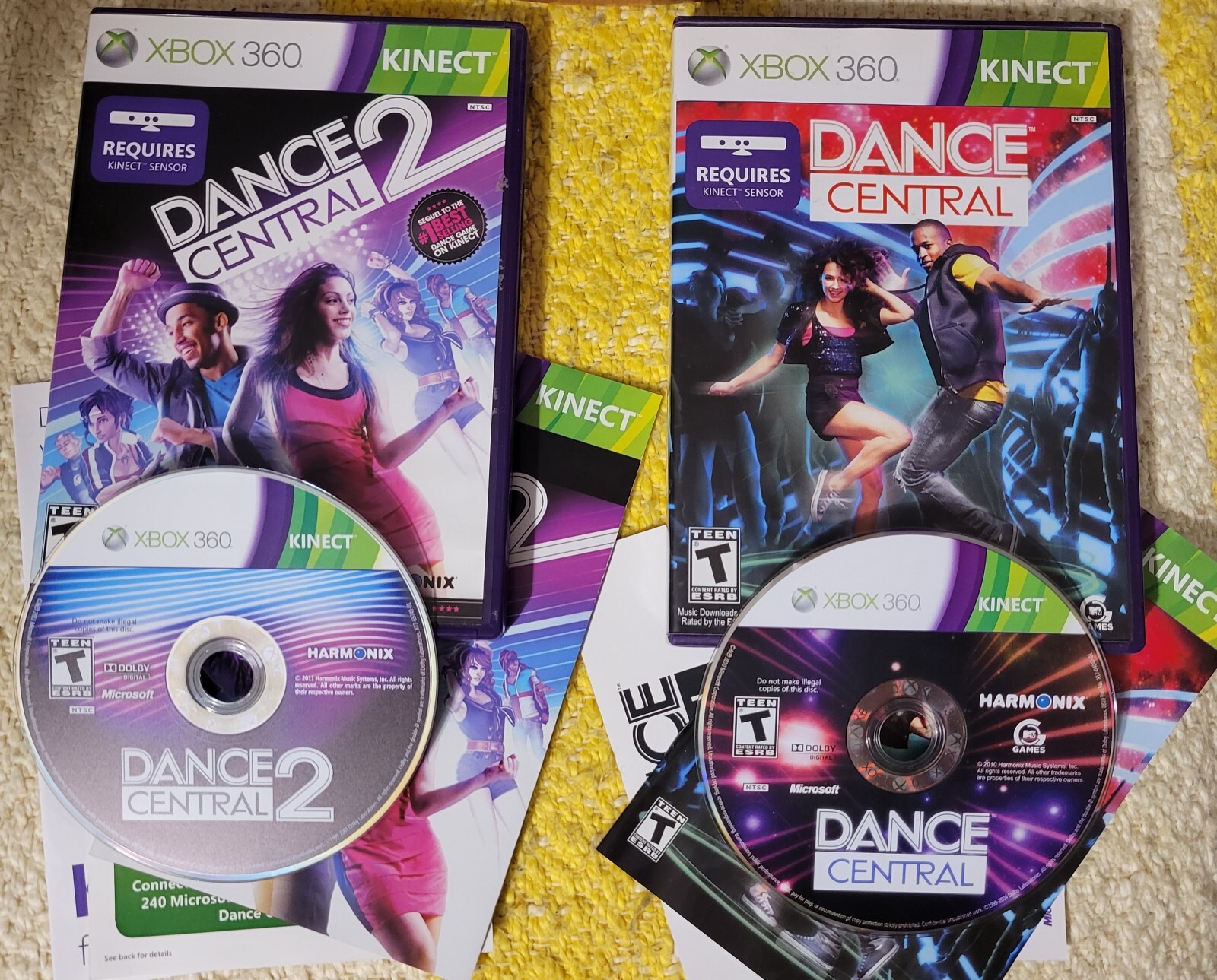Dance Central 1 and 2 (Microsoft Xbox 360) Complete w/ Manuals