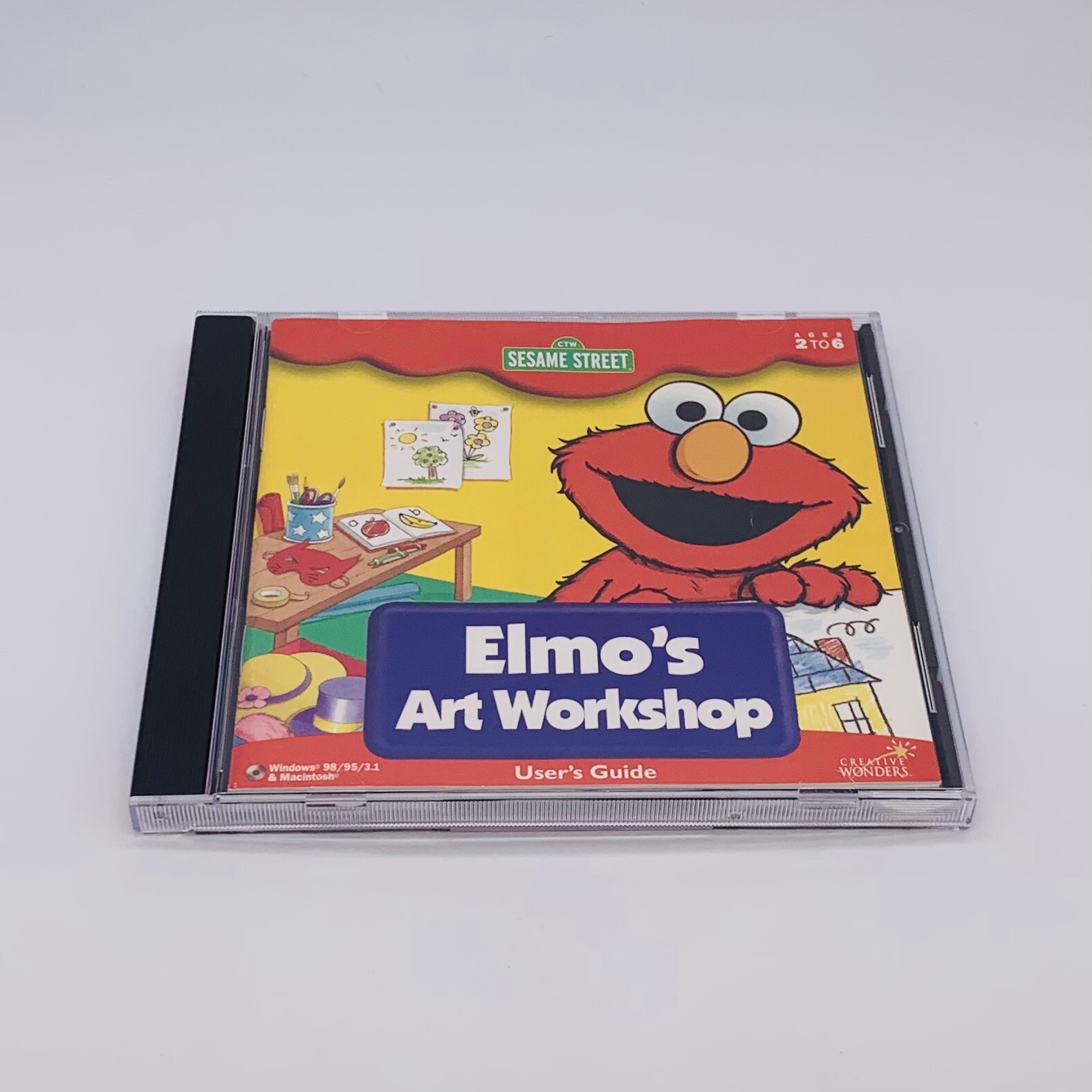 Sesame Street: Elmo’s Art Workshop PC Windows 98 95 3.1 & MAC, 1998 – CIB Tested