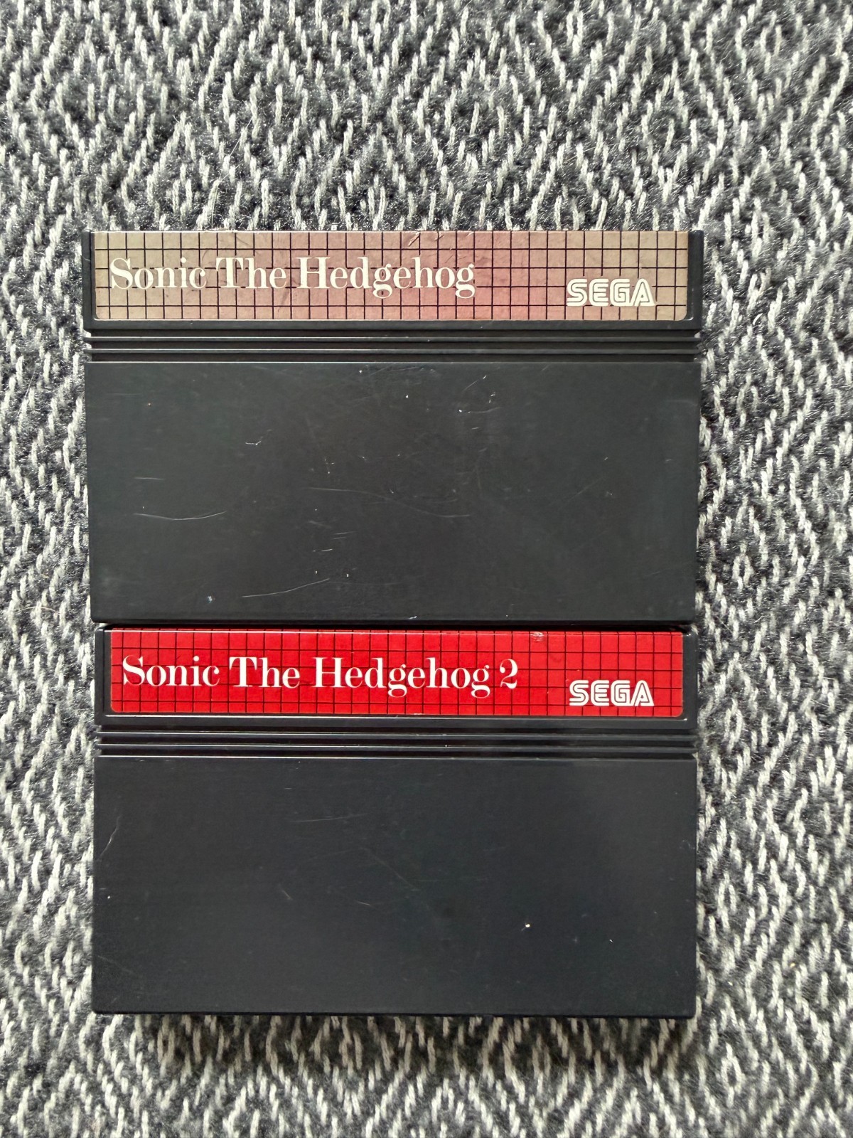 Master System SONIC THE HEDGEHOG x2 CARTS Games 1 + 2 PAL *Works in US*