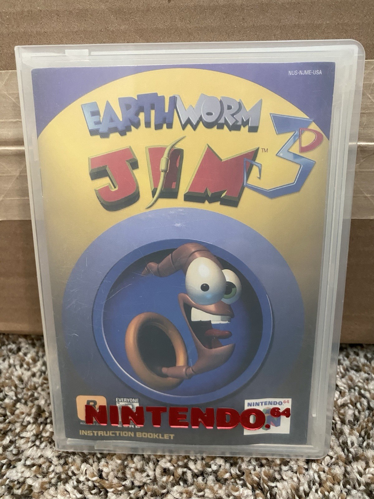 Earthworm Jim 3D (Authentic Nintendo 64, N64) Game, Manual, Hard Box !