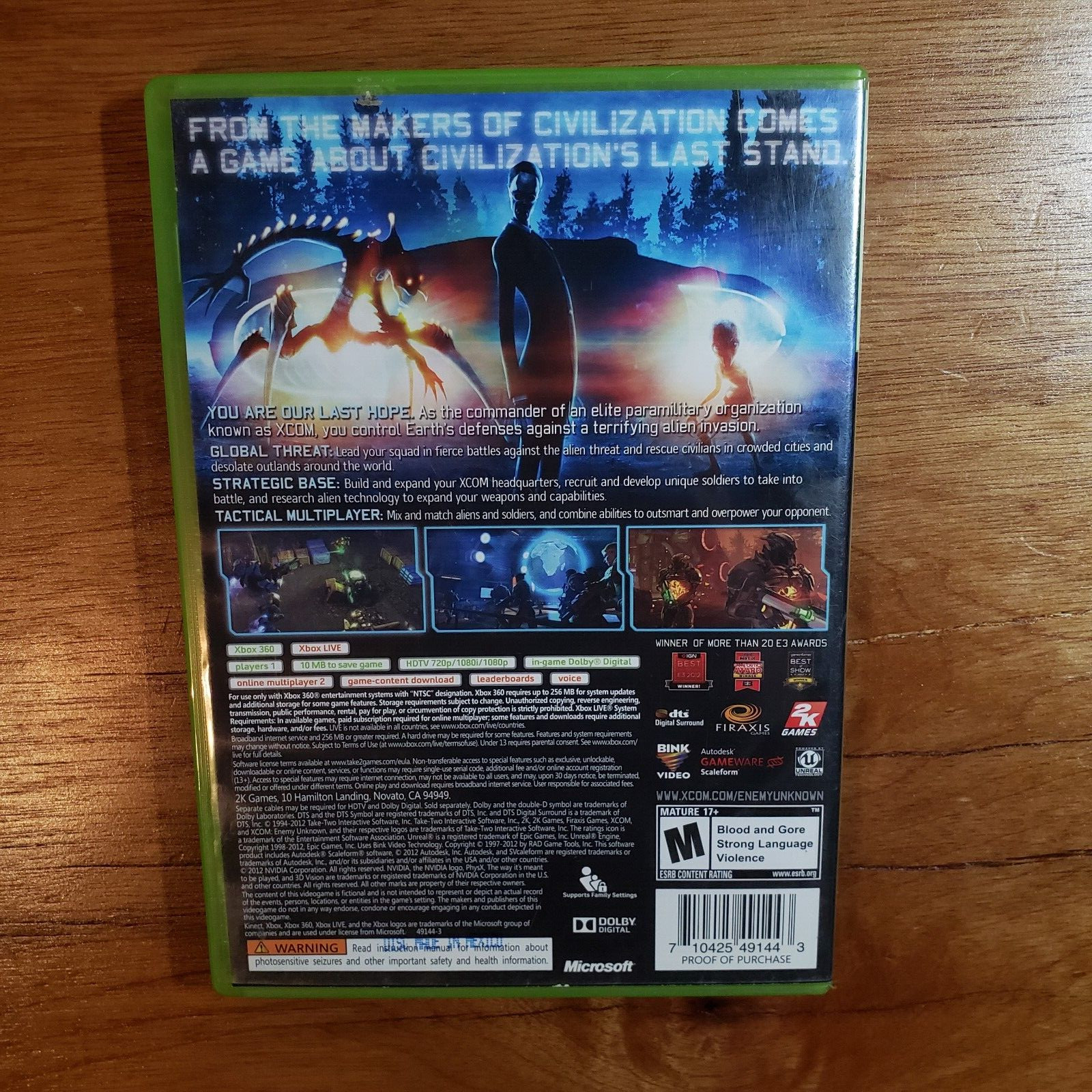 XCOM: Enemy Unknown, 2012, Xbox 360 – CIB Complete in Box