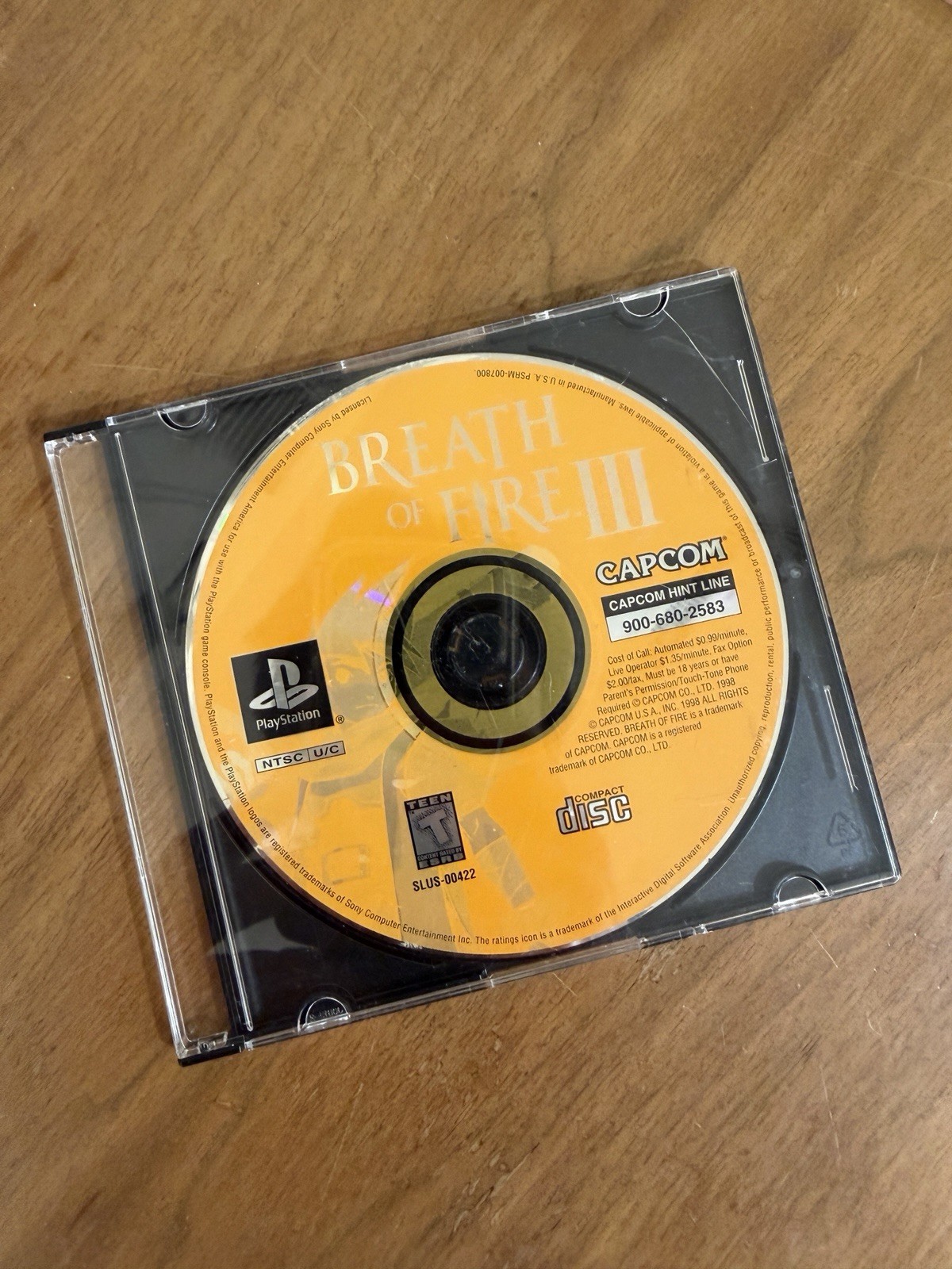 Breath of Fire III 3 Black Label Playstation PS1 NO Case Or Manual TESTED WORKS