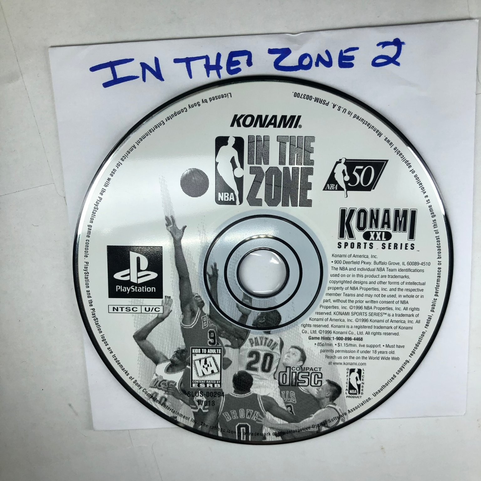 NBA In The Zone 2 PlayStation Video Game Konami Sports Series