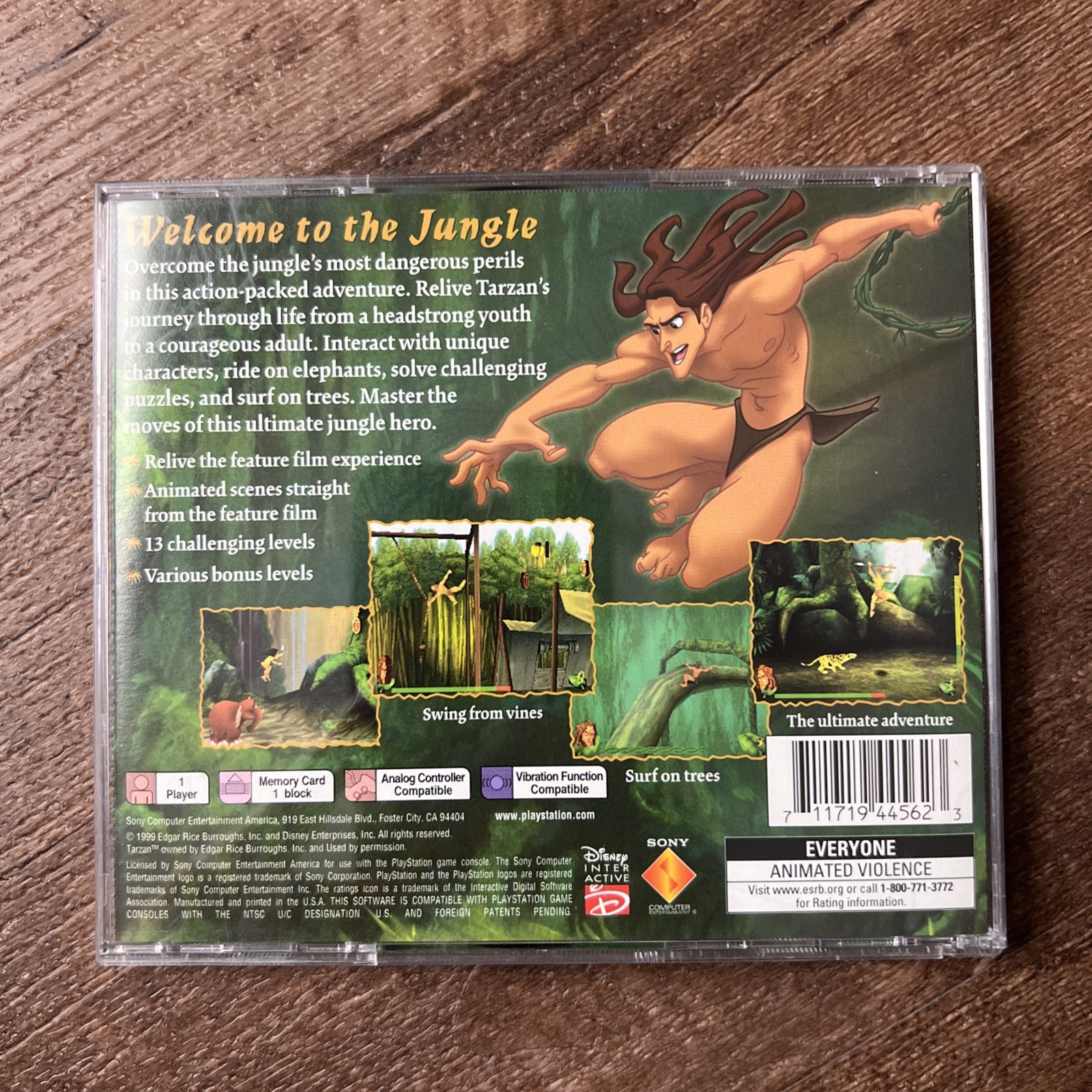 Disney’s Tarzan PS1 (PlayStation 1, 1999) CIB Tested