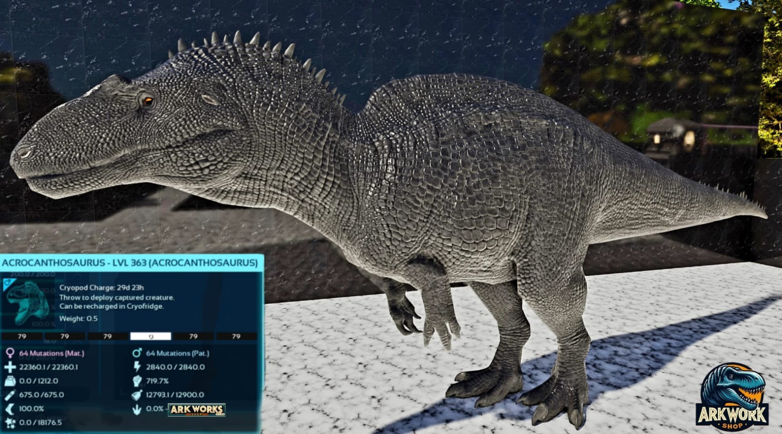🦖ARK Survival Ascended New Acrocanthosaurus Top Stats PVE PS5/XBOX/PC