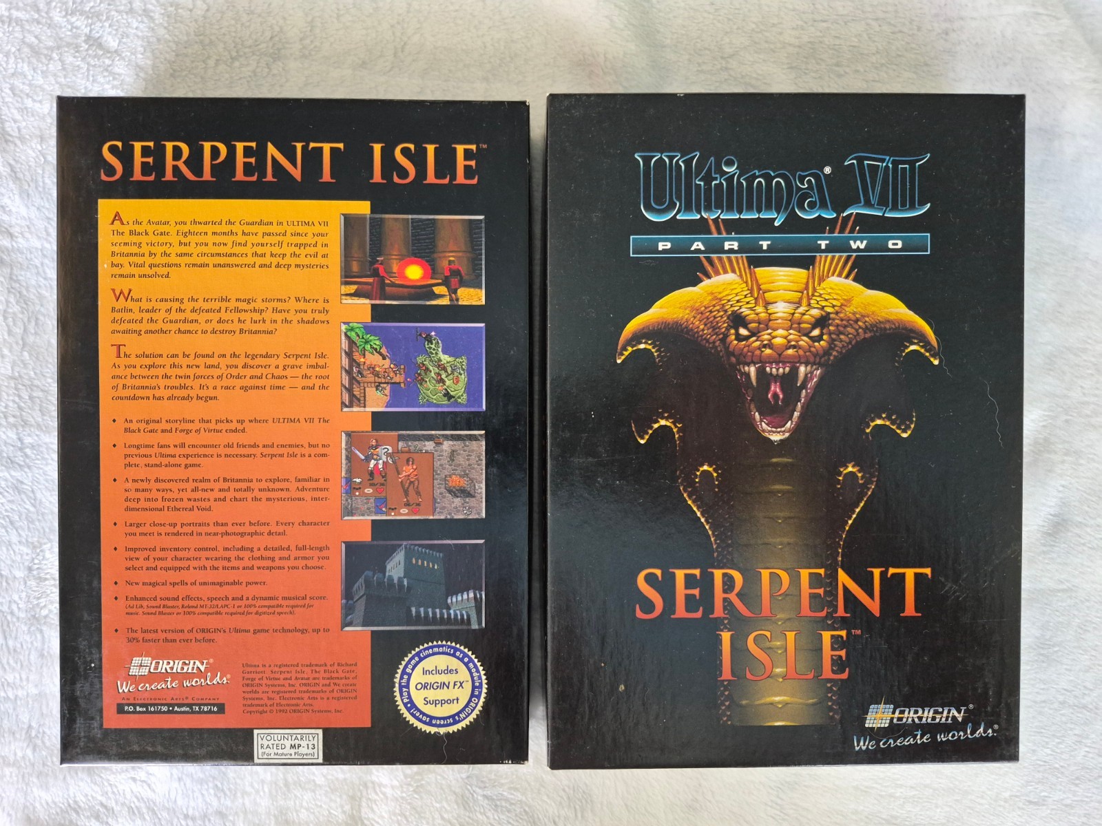 Vintage CIB Ultima VII Part 2 Serpent Isle 3.5″ Disks + MAP Game Big Box PC