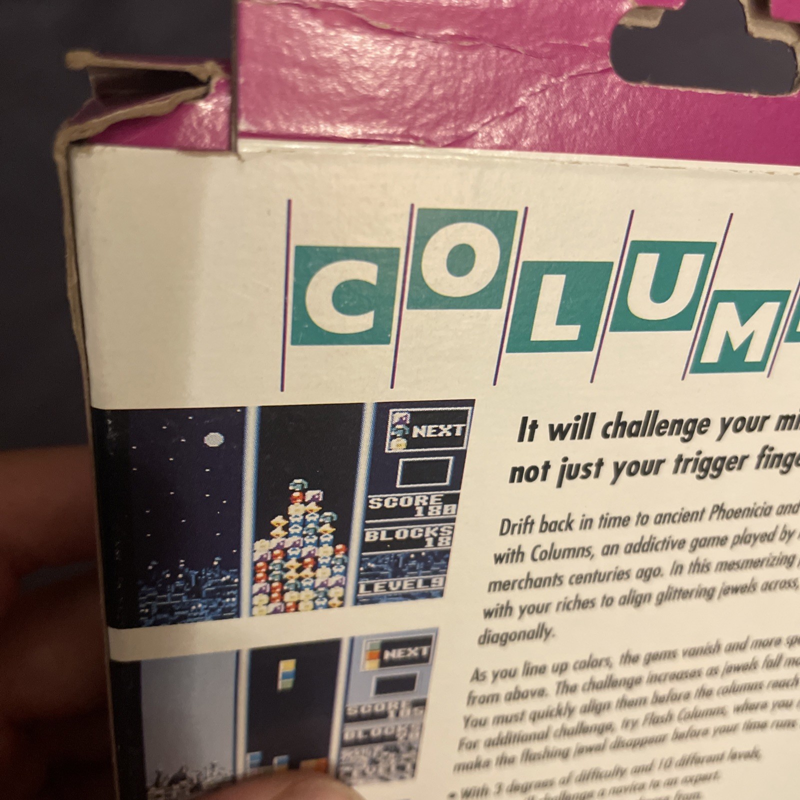Columns Sega Game Gear Complete with/Manual CIB Tetris Second Release Boxhaswear