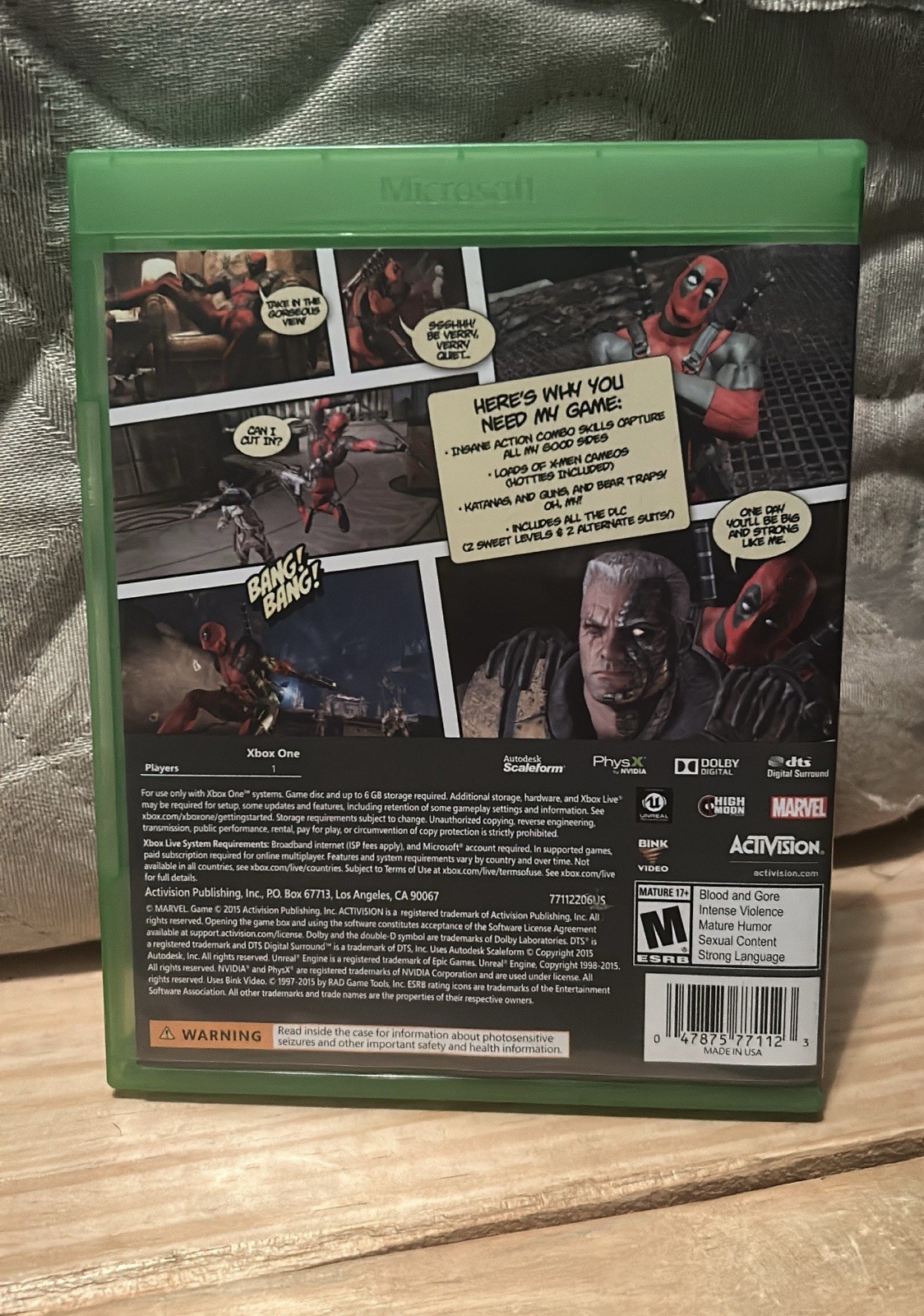Deadpool MINT (Xbox One) (CIB)
