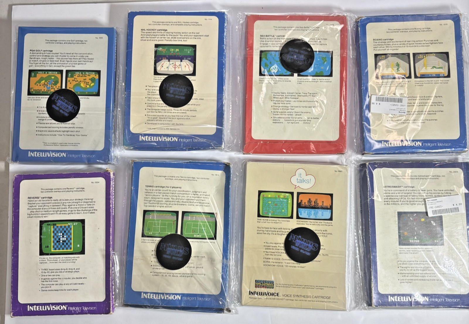 Intellivision Games Bulk Lot of 8 82.00 Value