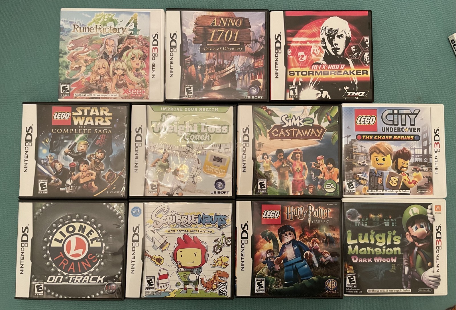 Nintendo DS & 3DS Game Lot 11 Games Scribblenauts Rune Factory 4 Luigi’s Mansion