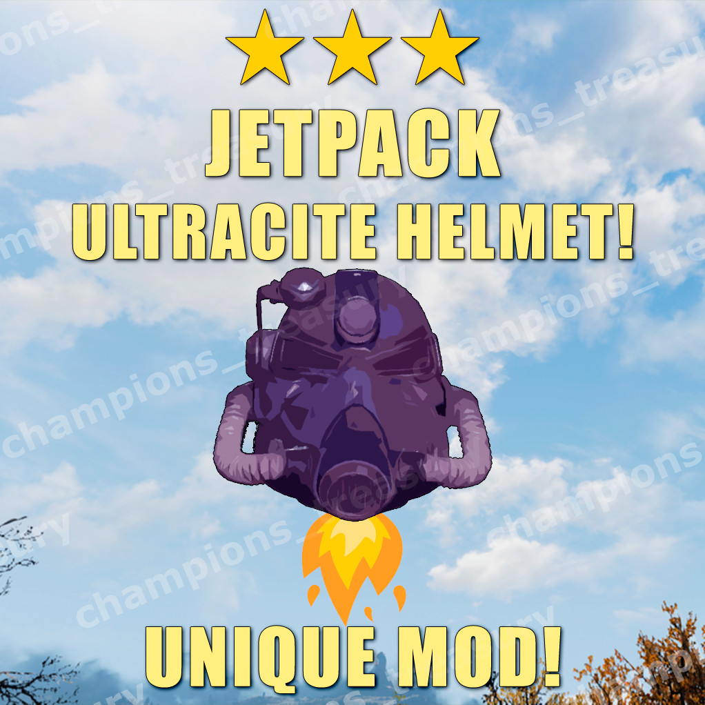 FALLOUT 76 PC JETPACK ULTRACITE HELMET UNIQUE LEGACY MOD