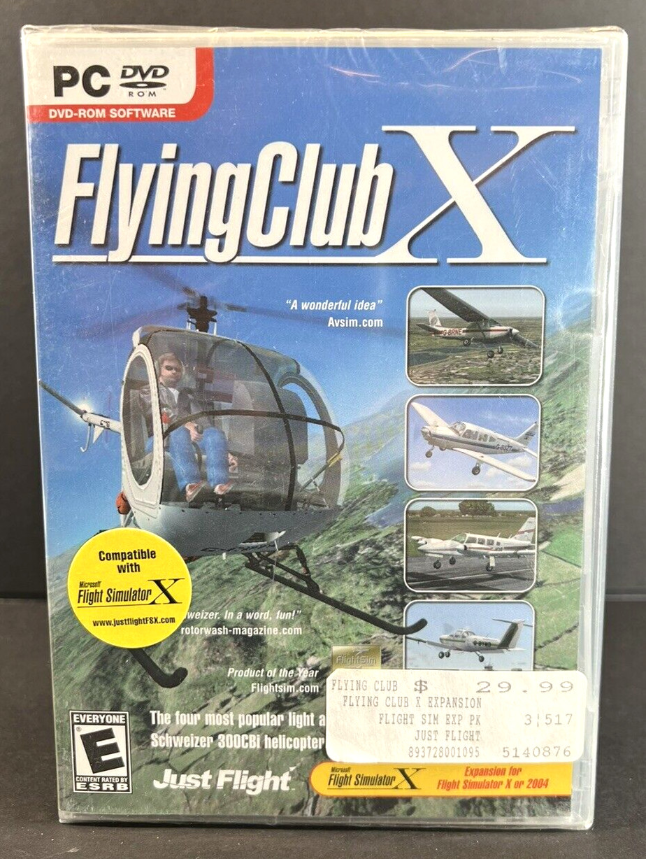 Sealed Flying Club X (PC DVD-ROM, 2007) Complete Microsoft Flight Simulator X