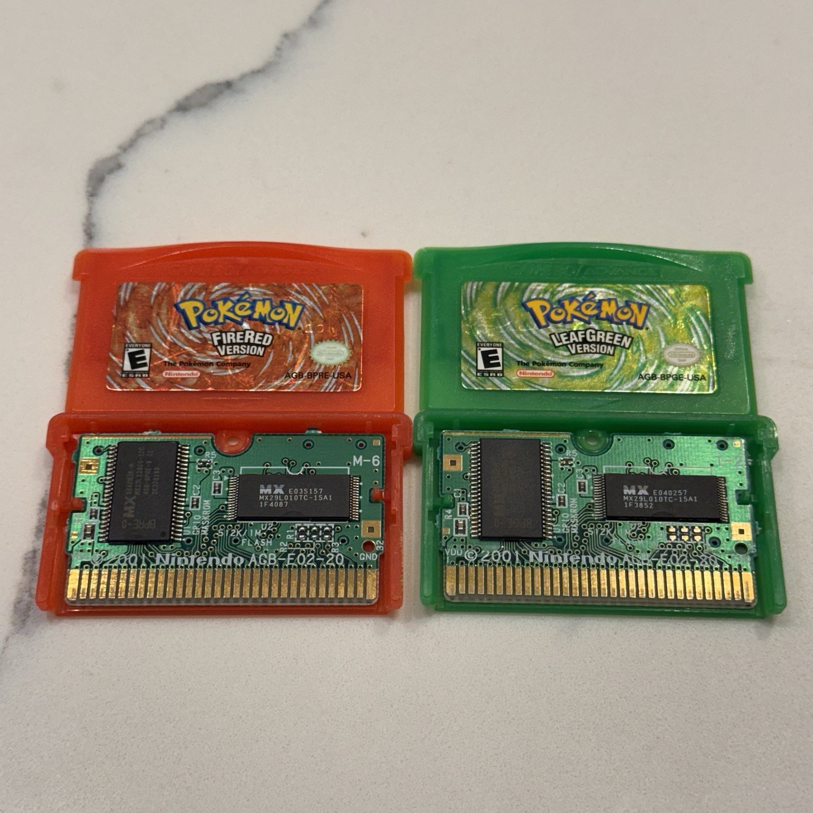 (2)Games Pokemon: LeafGreen & FireRed Version (GBA, 2004) 100% Authentic TESTED