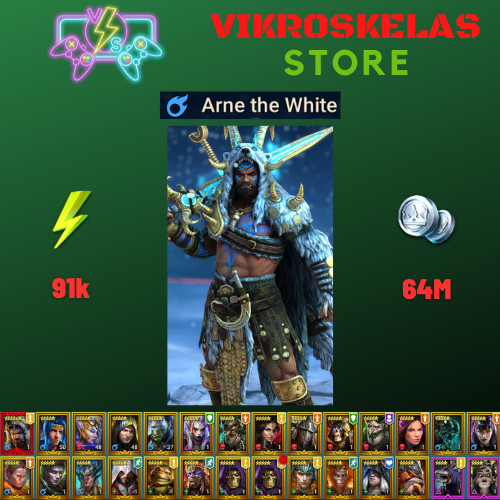Raid Shadow Legends | Starter Mythical – Arne : 91k energy / 25 Legendary