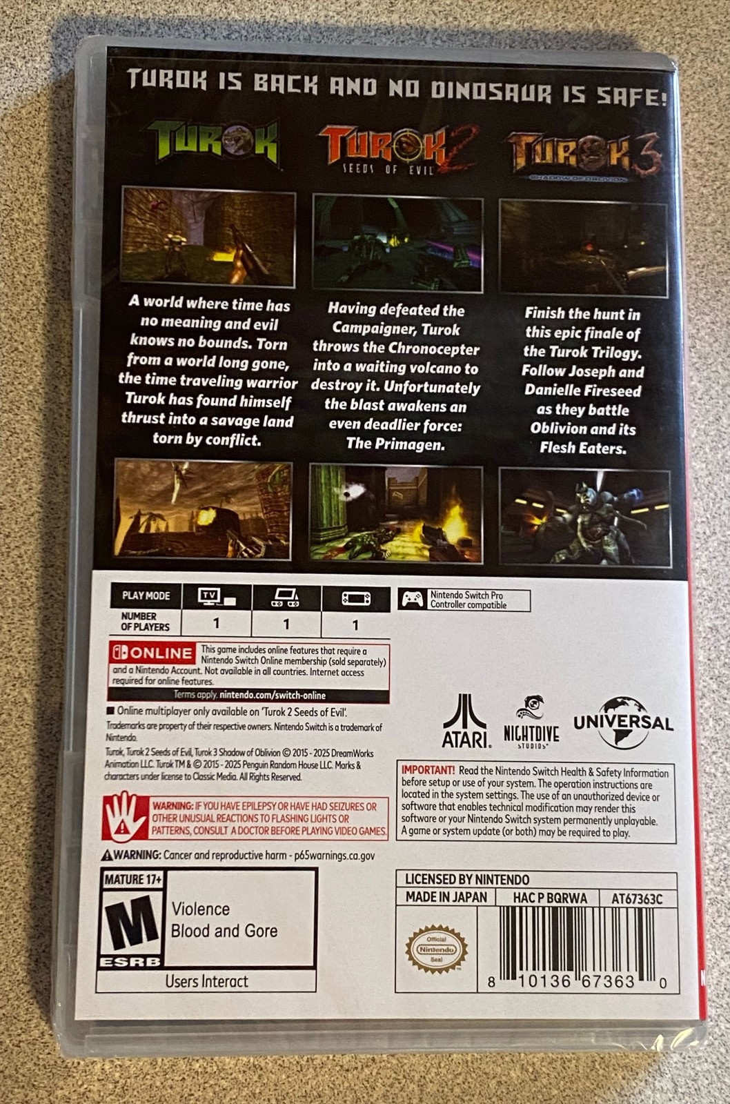Turok Trilogy Bundle Switch New Sealed Nightdive AT67363C 810136673630